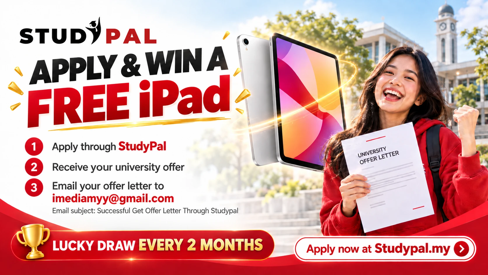 Apply Through StudyPal and Stand a Chance to Win a FREE iPad!